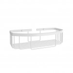 BOTTLE BASKET SHALLOW PARALLELOGRAM WHITE