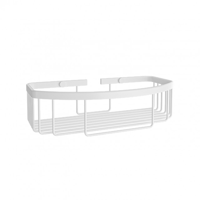 BOTTLE BASKET SHALLOW PARALLELOGRAM WHITE