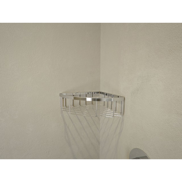 BOTTLE BASKET SHALLOW CORNER CHROME PLATED