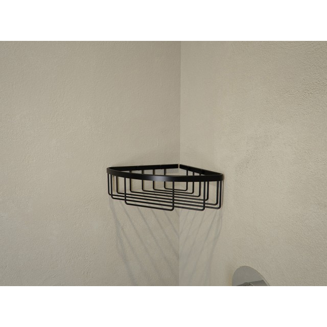 BOTTLE BASKET SHALLOW CORNER BLACK