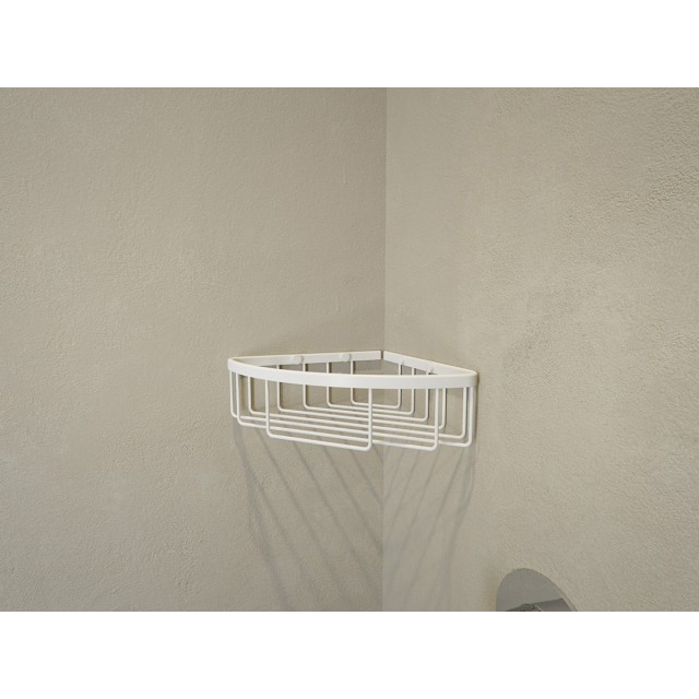 BOTTLE BASKET SHALLOW CORNER WHITE