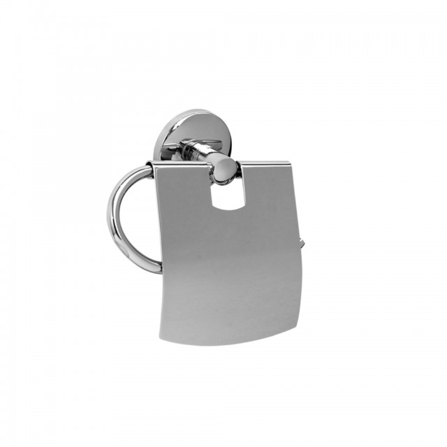 ASTRO - TOILET ROLL HOLDER WITH LID CHROMIUM