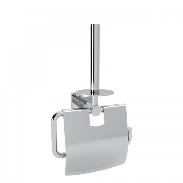 DELTA - DOUBLE TOILET ROLL HOLDER WITH LID CHROMIUM