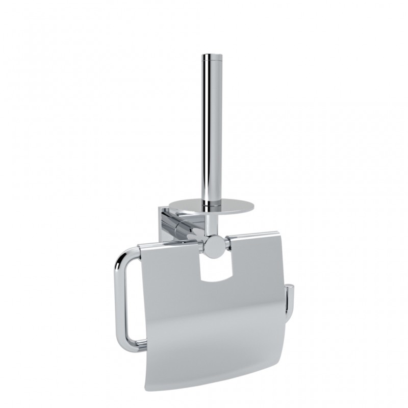 DELTA - DOUBLE TOILET ROLL HOLDER WITH LID CHROMIUM