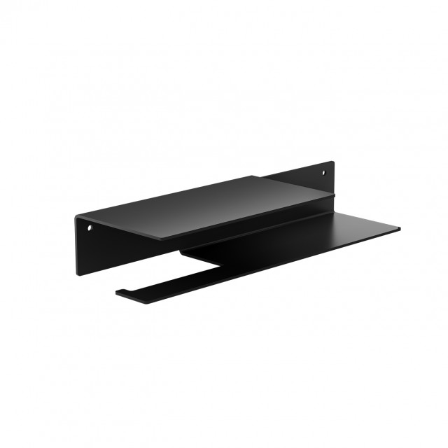 STRANTZA - TOILET ROLL HOLDER WITH SHELF BLACK