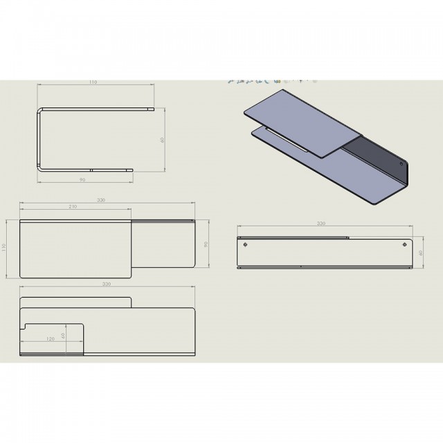 STRANTZA - TOILET ROLL HOLDER WITH SHELF BLACK