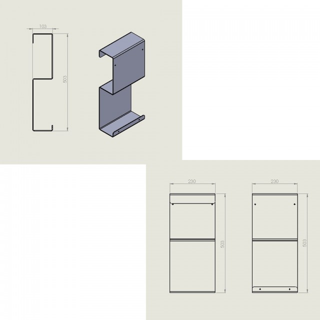 STRANTZA - DOUBLE BOX SHELF BLACK