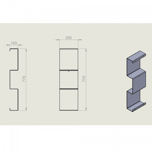 STRANTZA - TRIPLE BOX SHELF BLACK