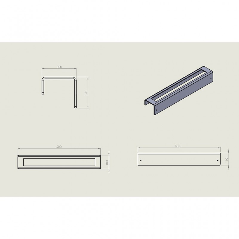 STRANTZA - TOWEL RAIL 60CM BLACK VERDI - STRANTZA
