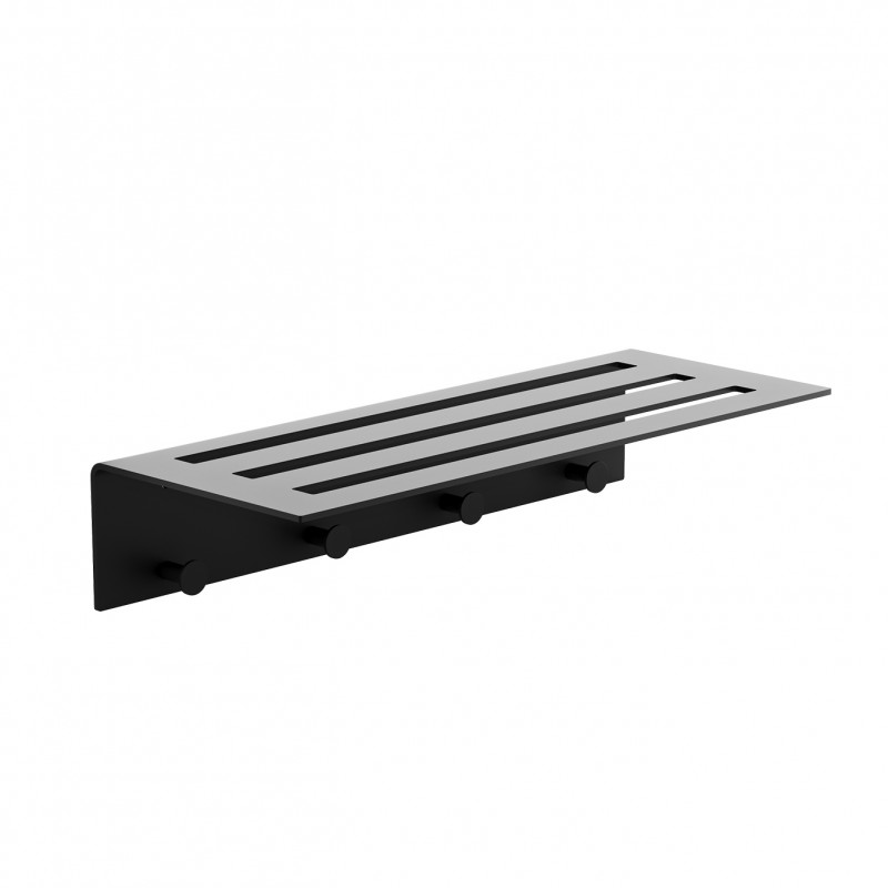 STRANTZA - TOWEL RACK WITH SMALL ROBE HOOKS BLACK VERDI - STRANTZA