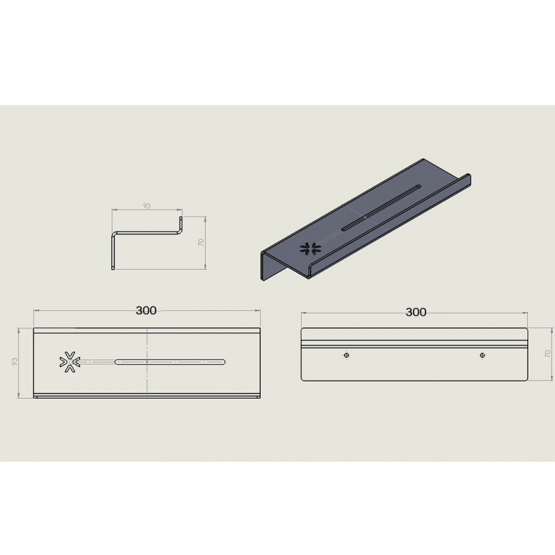 STRANTZA - SHELF SMALL LEDGER WITH DRAIN BLACK VERDI - STRANTZA