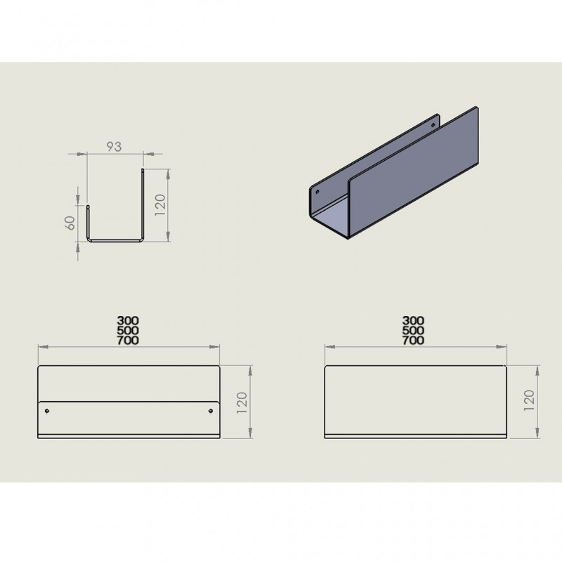 STRANTZA - SHELF HIGH LEDGER WITH DRAIN BLACK VERDI - STRANTZA
