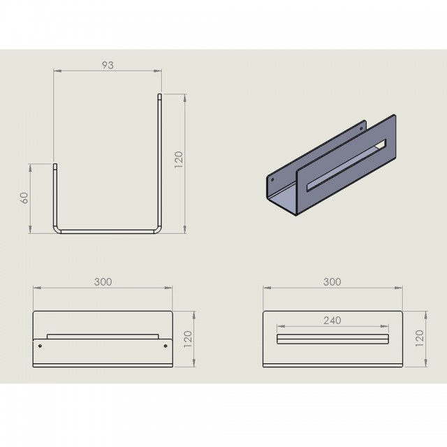 STRANTZA - SHELF HIGH LEDGER WITH FRONT WINDOW BLACK