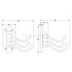 TRIPLE ROTATING HANGER / MAT NICKEL  WALL HANGERS