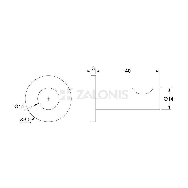 ROUND SINGLE COAT HANGER M002 / CHROME BATHROOM ACCESSORIES