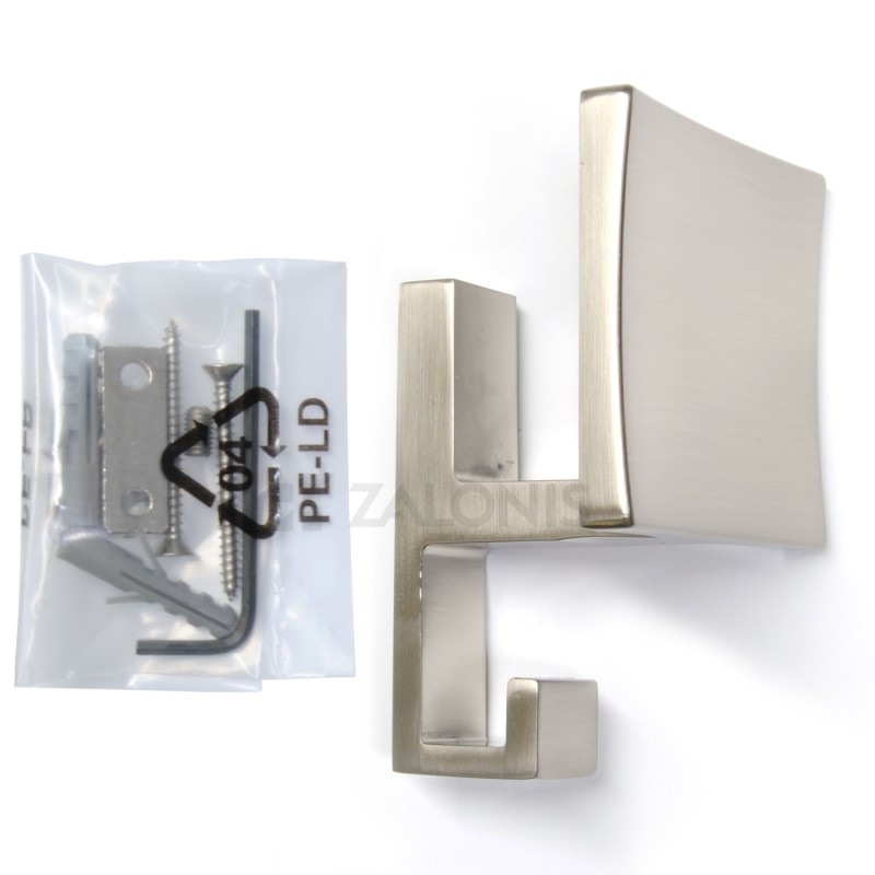SQUARE COAT HANGER 1150 / MAT NICKEL WALL HANGERS