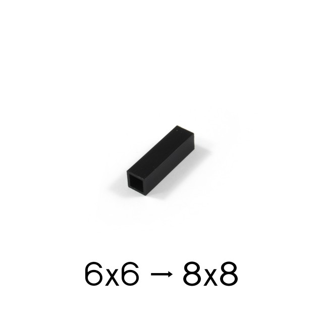 PLASTIC ADAPTOR FOR DOOR SPINDLE FROM 6x6 to 8x8 mm