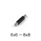 PLASTIC ADAPTOR FOR DOOR SPINDLE FROM 6x6 to 8x8 mm