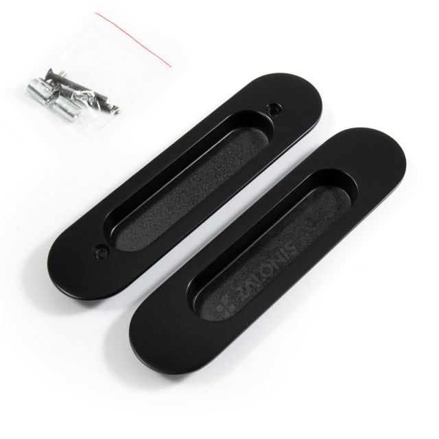 SLIDING DOOR OVAL HANDLE SET m.4080 / MAT BLACK