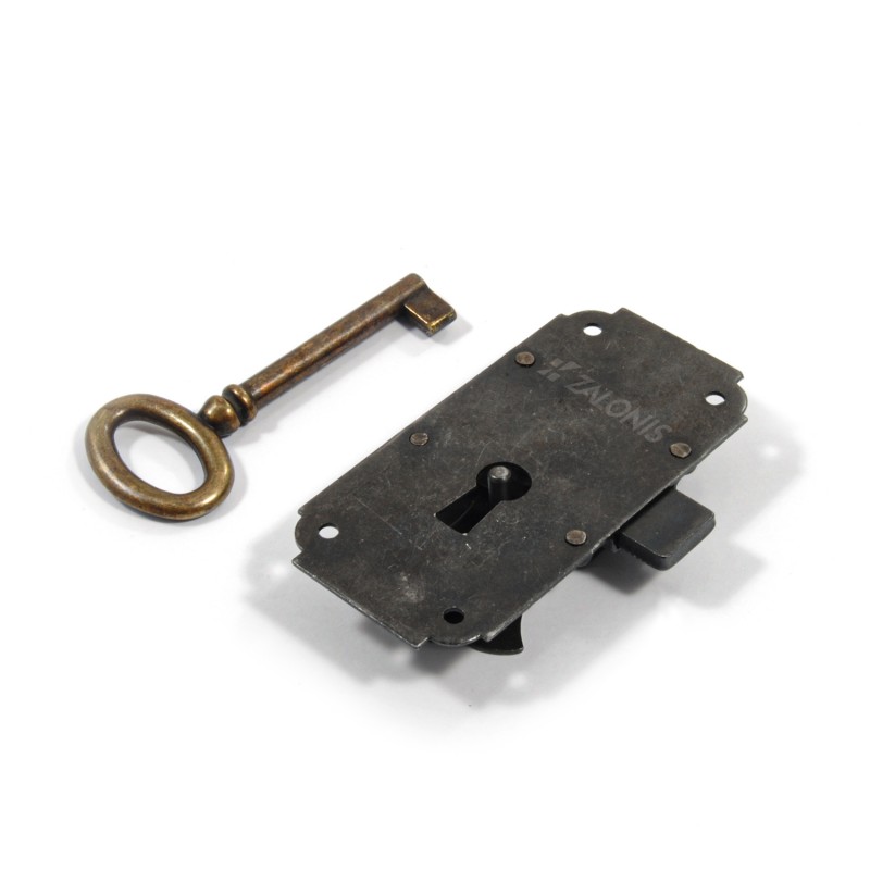 DECORATIVE FURNITURE LOCK 83x41 / BLACK-ANTIQUE BOX FURNITURE LOCKS