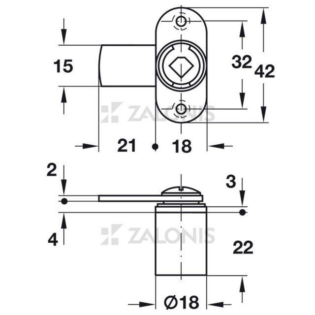 FURNITURE CAM LOCK D.18x22 m.133 / BLACK