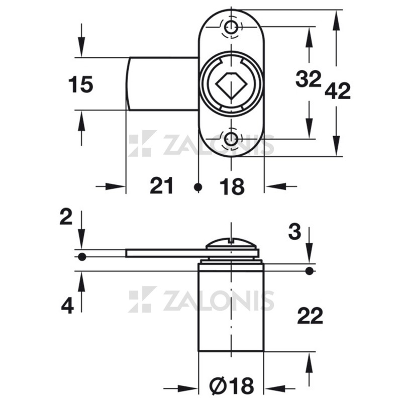FURNITURE CAM LOCK D.18x22 m.133 / BLACK