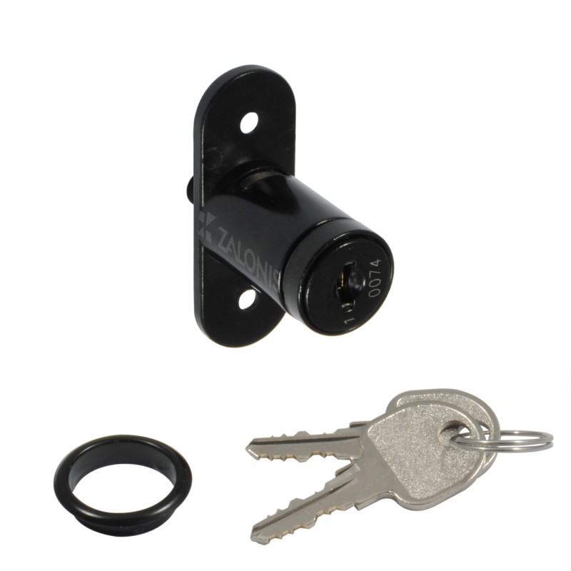 FURNITURE PUSH BUTTON LOCK D.18x25 m.133 / BLACK