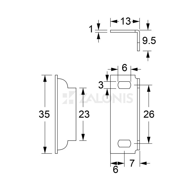 ANGLE STRIKE PLATE FOR DRAWER LOCK
