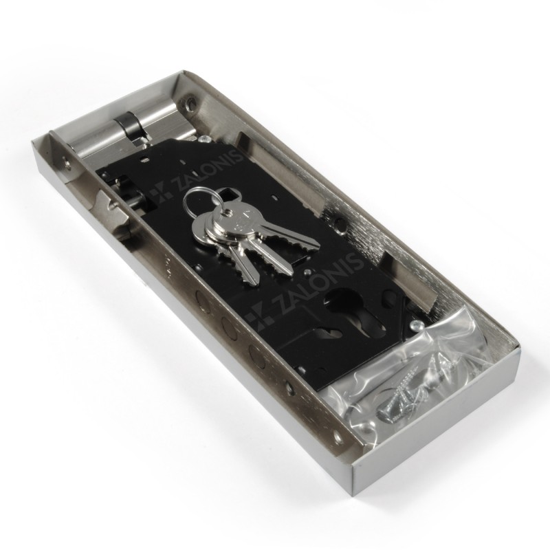 SECURITY MORTISE 3 PINS DOOR LOCK GEVY / SQ -  SQ / MAT NICKEL SECURITY MORTISE DOOR LOCKS