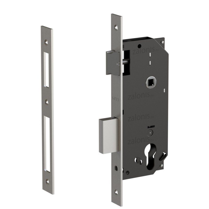 SECURITY MORTISE DOOR LOCK GEVY / SQ -  SQ / MAT NICKEL SECURITY MORTISE DOOR LOCKS