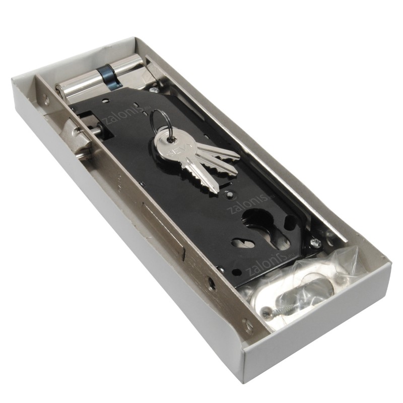 SECURITY MORTISE DOOR LOCK GEVY / SQ -  SQ / MAT NICKEL SECURITY MORTISE DOOR LOCKS