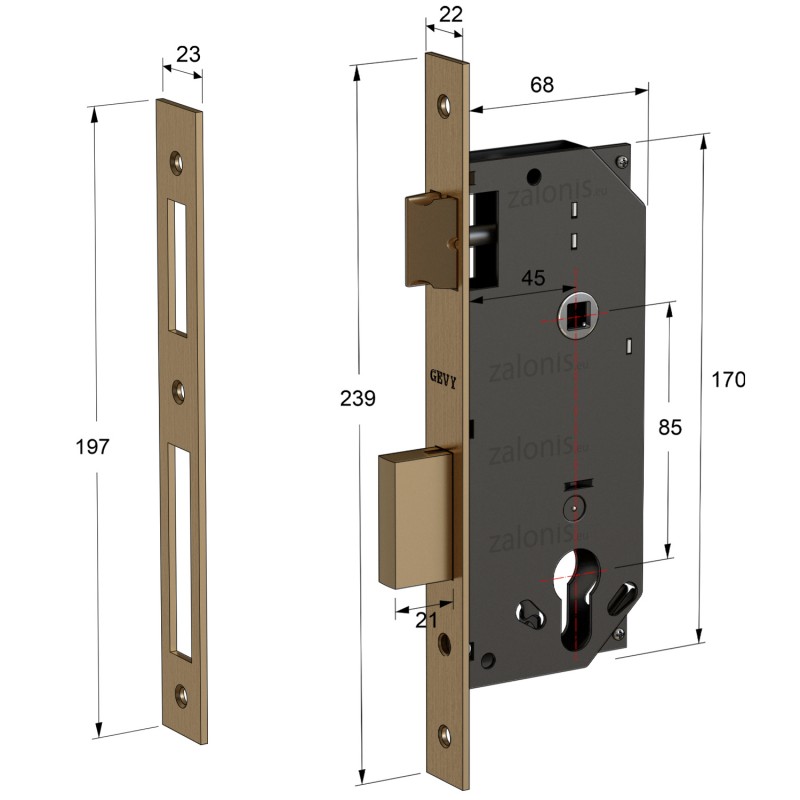SECURITY MORTISE DOOR LOCK GEVY / SQ-SQ / MAT GOLD SECURITY MORTISE DOOR LOCKS SECURITY MORTISE DOOR LOCK GEVY / SQ-SQ / MAT GOLD SECURITY MORTISE DOOR LOCKS