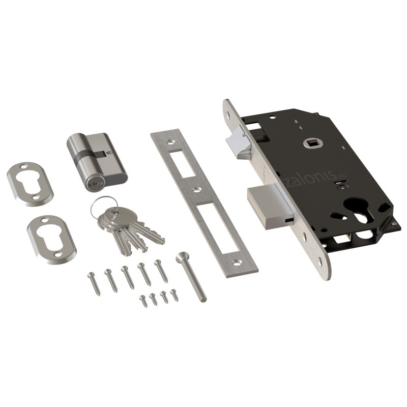 SECURITY MORTISE DOOR LOCK GEVY / OV -  SQ / MAT NICKEL SECURITY MORTISE DOOR LOCKS