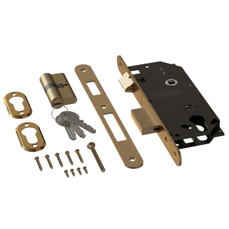 SECURITY MORTISE DOOR LOCK GEVY / OV-OV / MAT GOLD SECURITY MORTISE DOOR LOCKS
