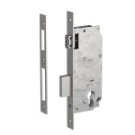 SECURITY MORTISE DOOR LOCK GEVY / ROLLER LATCH / SQ -  SQ / MAT NICKEL