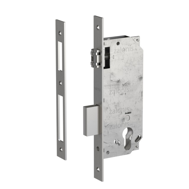 SECURITY MORTISE DOOR LOCK GEVY / ROLLER LATCH / SQ -  SQ / MAT NICKEL