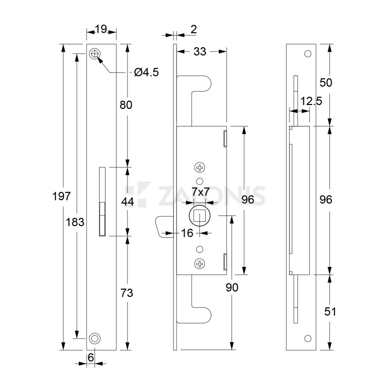 INTERNAL WINDOW LATCH LOCK /  BRASS / GOLD