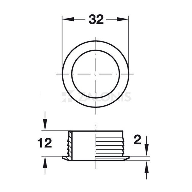 ROSETTE D.26 PLASTIC SATINATED NICKEL