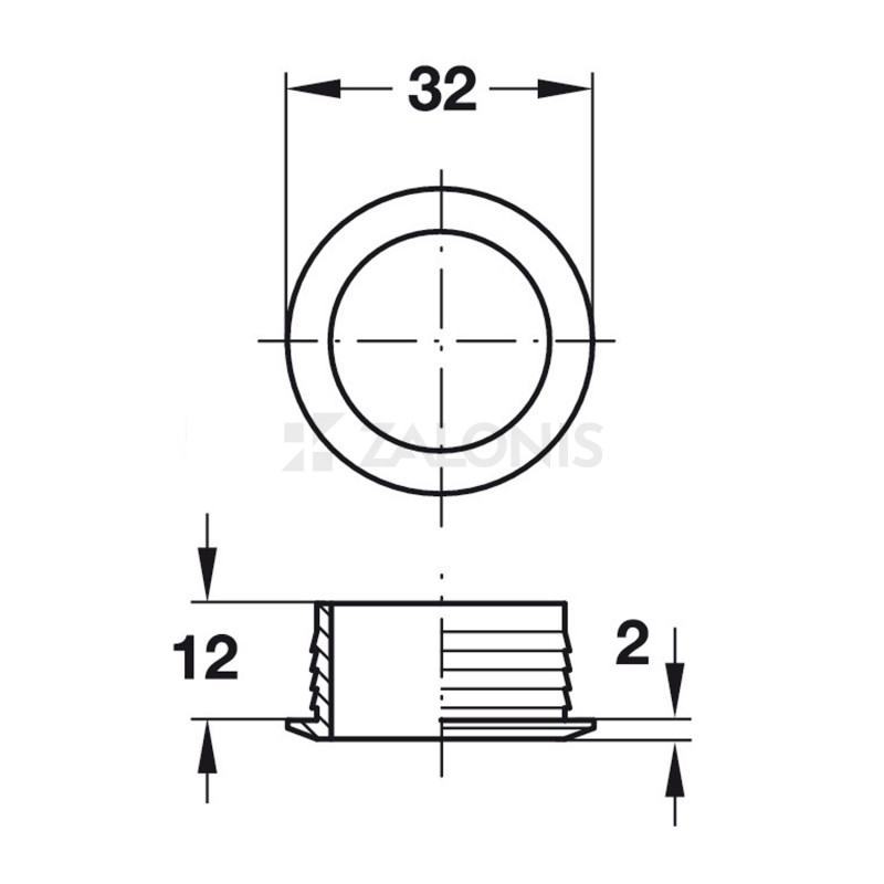 ROSETTE D.26 PLASTIC SATINATED NICKEL PUSH BUTTON LOCKS FOR BOAT