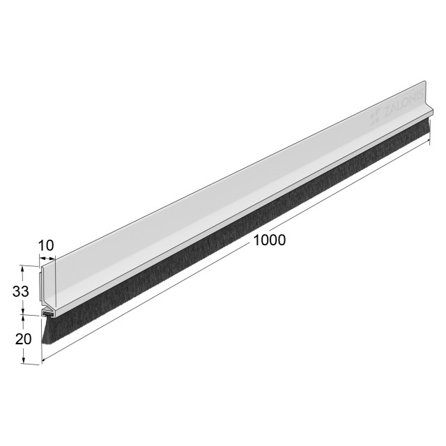 ADHESIVE EXTERNAL DOOR SWEEP PLASTIC PANEL WITH BRUSH 100 / WHITE