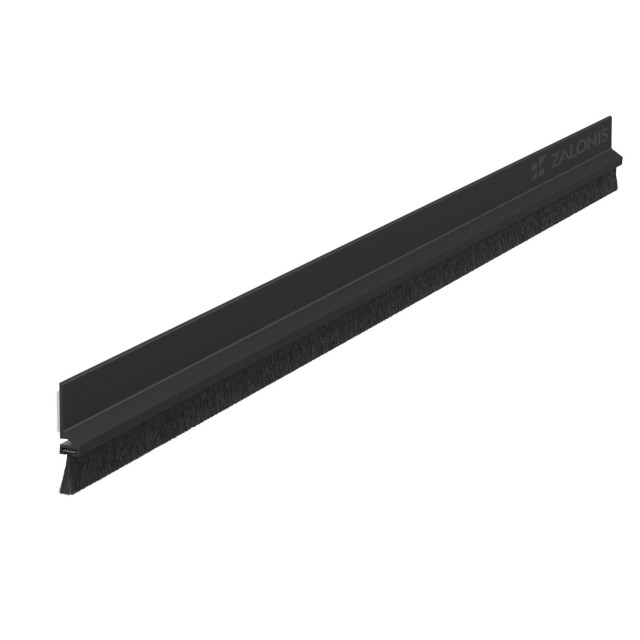 ADHESIVE EXTERNAL DOOR SWEEP PLASTIC PANEL WITH BRUSH 100 / BLACK