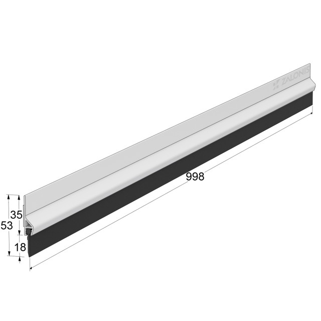 ADHESIVE EXTERNAL DOOR SWEEP PLASTIC PANEL WITH RUBBER 100 / WHITE