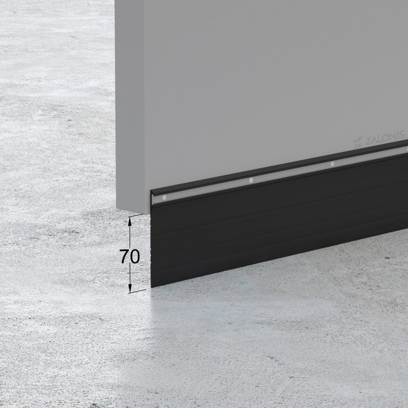 EXTERNAL DOOR SWEEP RUBBER PROFILE / 9 cm / BLACK
