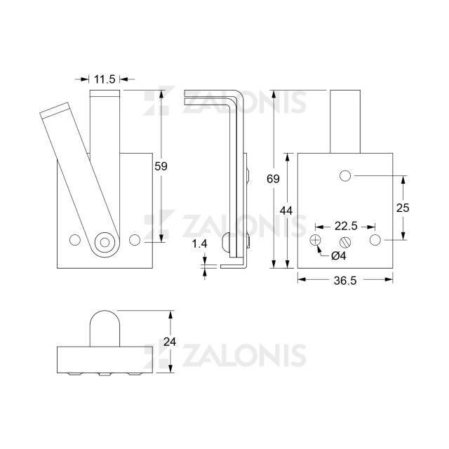 FOLDING WINDOW HOLDER / GALVANIZED