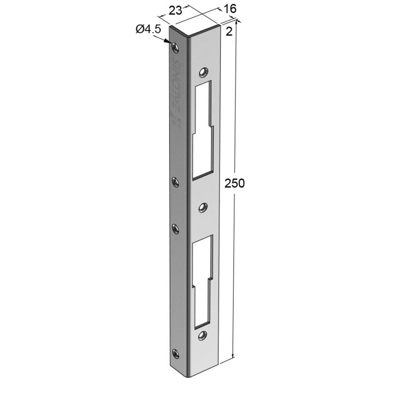 ANGLED STRIKE PLATE / MAT NICKEL