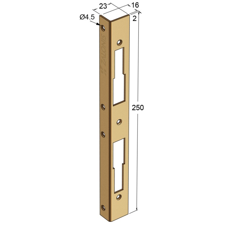 ANGLED STRIKE PLATE / GOLD