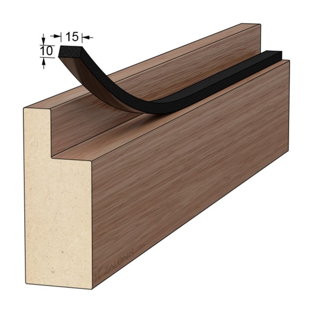 BLACK ADHESIVE DRAUGHT EXCLUDER 15x10 5m