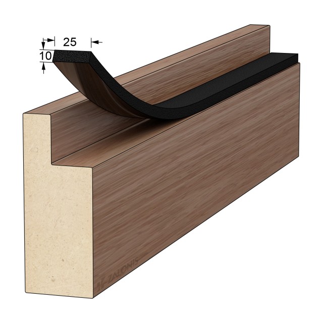 BLACK ADHESIVE DRAUGHT EXCLUDER 25x10 5m