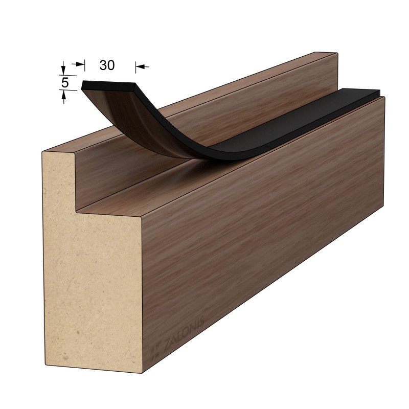 BLACK ADHESIVE DRAUGHT EXCLUDER 30x5 10m DRAUGHT EXCLUDERS - RUBBER SEALS