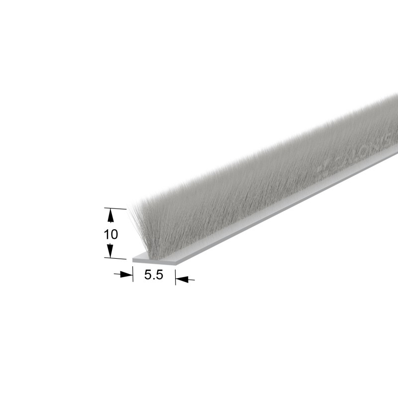 WINDOW BRUSH SEAL m.006 / 5.5x10 mm / GRAY WINDOW BRUSH SEALS